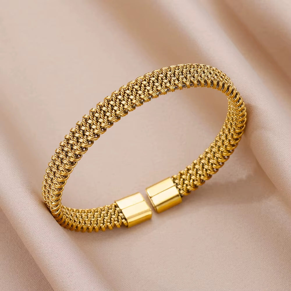 Vintage Snake Bangle Bracelet for Women Stainless Steel Snake Opening Bangle Animal Aesthetic Fashion Jewelry Pulseras Mujer