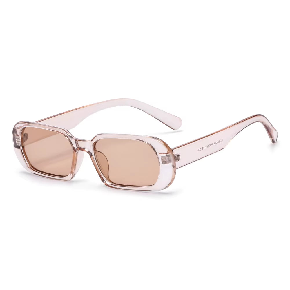 New Fashion Wide Frame Small Rectangle Sunglasses Female Shades Vintage Eyewear UV400 Candy Color Cycling Girls Boys Sun Glasses