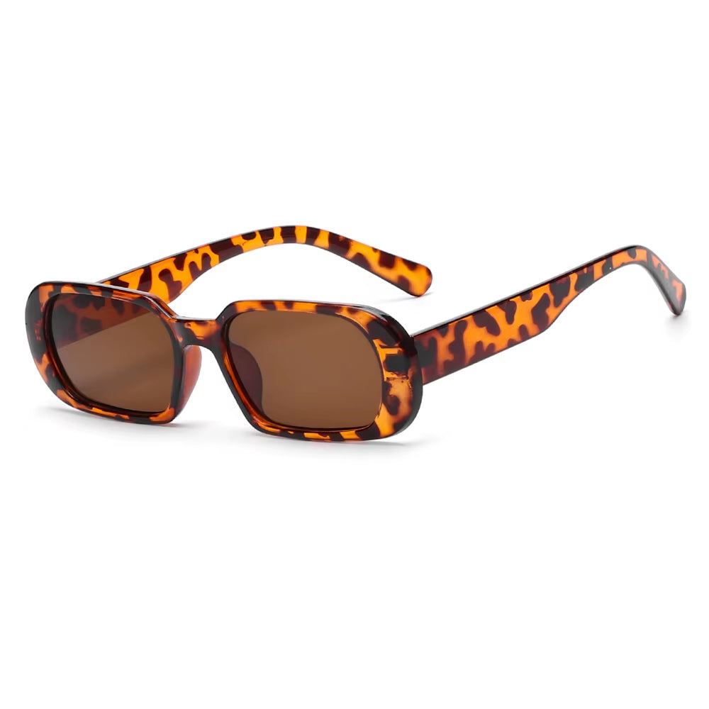 New Fashion Wide Frame Small Rectangle Sunglasses Female Shades Vintage Eyewear UV400 Candy Color Cycling Girls Boys Sun Glasses