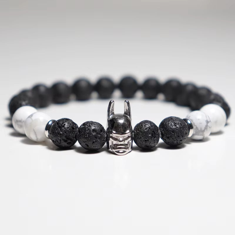 Trendy Bracelet Male Natural Volcanic Hematite Tiger Eye Braclets Zirconia Strand Braslet Men Accessories Pulseras Crown Braclet