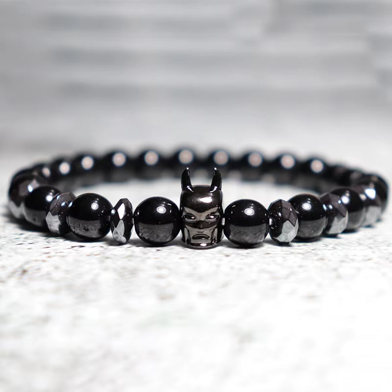 Trendy Bracelet Male Natural Volcanic Hematite Tiger Eye Braclets Zirconia Strand Braslet Men Accessories Pulseras Crown Braclet