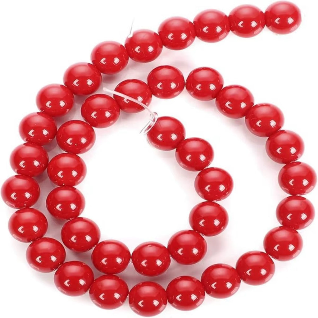 Red Coral Gless Stone Beads round Loose Spacer Beads for Jewelry Making DIY Charms Bracelet Necklace Accessories 6 8 10Mm