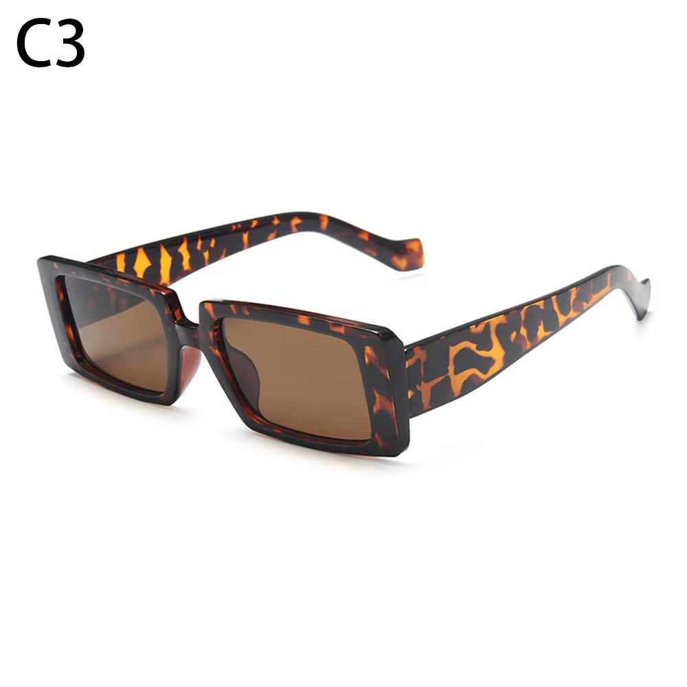 New Fashion Wide Frame Small Rectangle Sunglasses Female Shades Vintage Eyewear UV400 Candy Color Cycling Girls Boys Sun Glasses