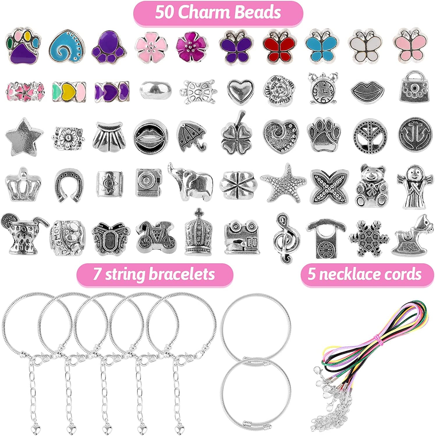 162 PCS Kit De Fabricacion Pulseras Abalorio Joyería Ninas Regalo Artístico DIY