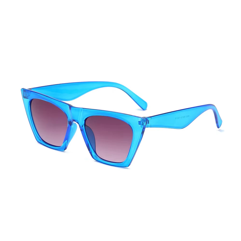 New Fashion Wide Frame Small Rectangle Sunglasses Female Shades Vintage Eyewear UV400 Candy Color Cycling Girls Boys Sun Glasses