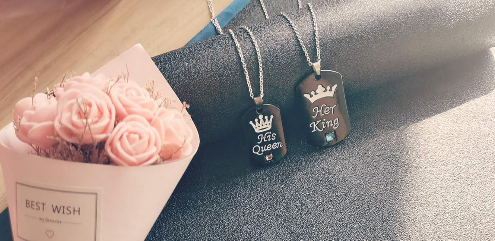 4Pcs Couple Necklaces Bracelets Matching Bracelets for Couples Jewelry Set for Women Trendy 2025