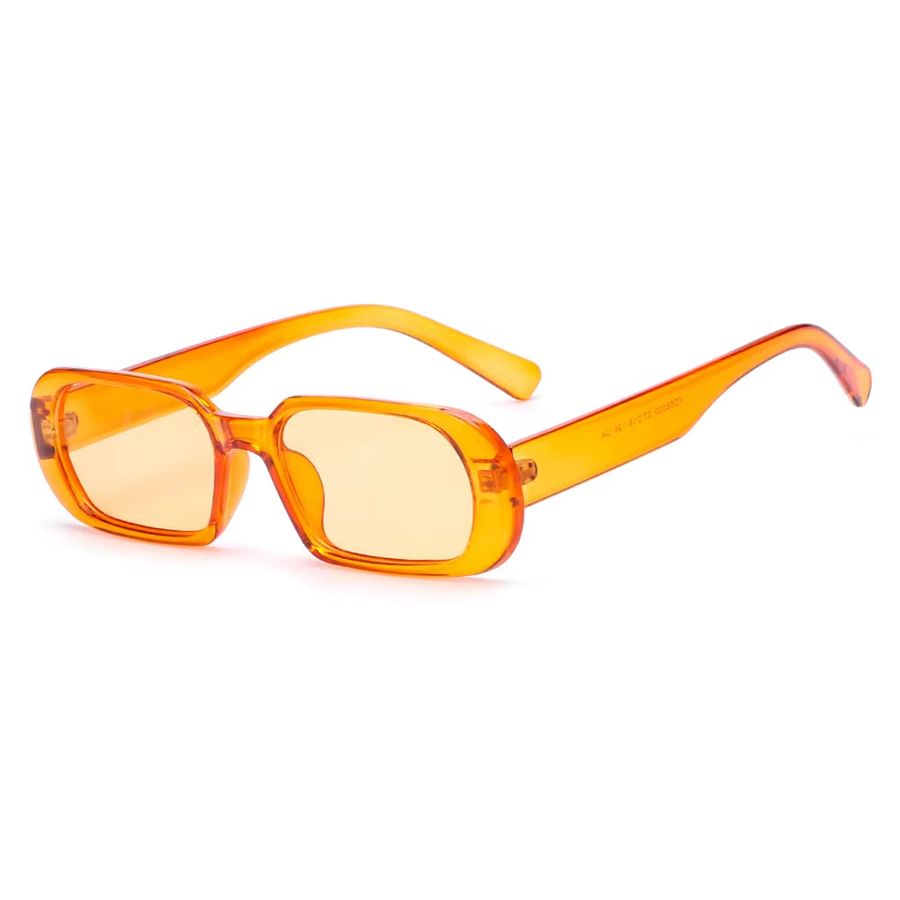 New Fashion Wide Frame Small Rectangle Sunglasses Female Shades Vintage Eyewear UV400 Candy Color Cycling Girls Boys Sun Glasses