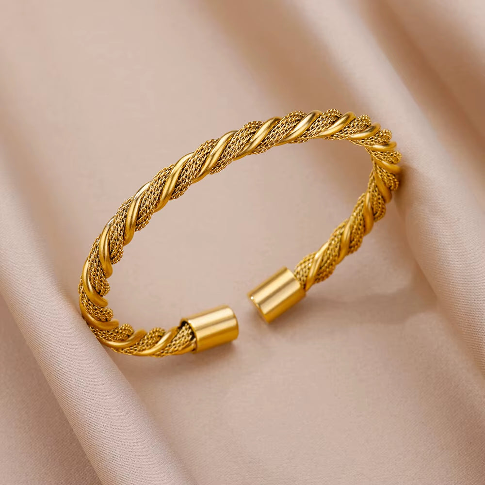 Vintage Snake Bangle Bracelet for Women Stainless Steel Snake Opening Bangle Animal Aesthetic Fashion Jewelry Pulseras Mujer