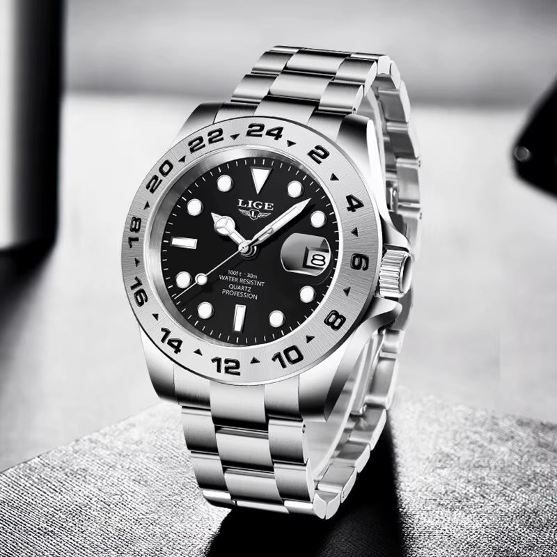 2024 Men Watch Stainless Steel Band Date Mens Clock Business Male Watches Waterproof Luxuries Man Wrist Watches for Men