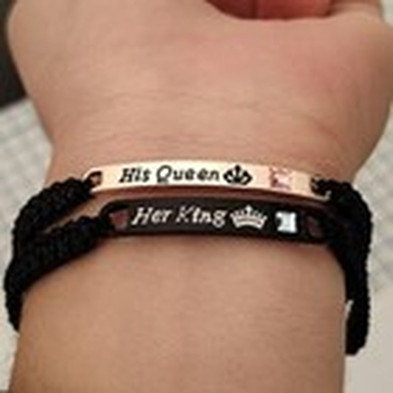 Set De Pulseras Para Parejas Para Hombre Y Mujer Elegante Amor De Lujo Regalo