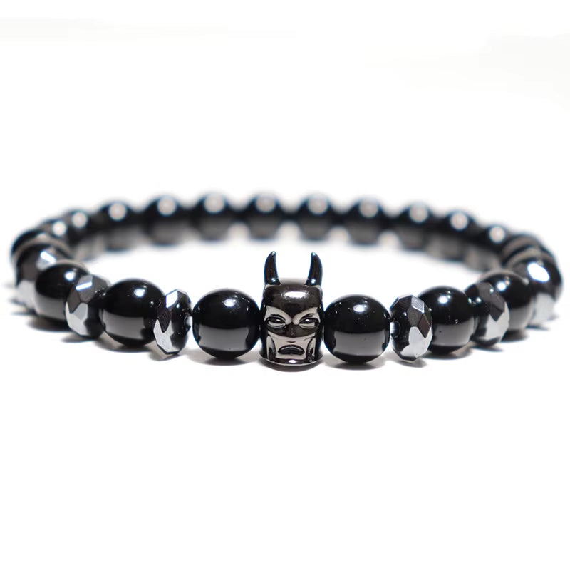Trendy Bracelet Male Natural Volcanic Hematite Tiger Eye Braclets Zirconia Strand Braslet Men Accessories Pulseras Crown Braclet