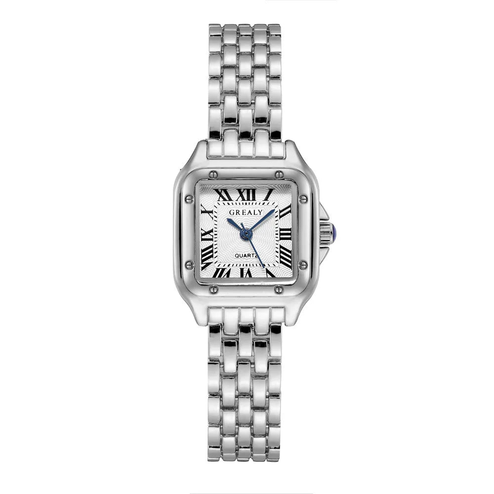 Women'S Fashion Square Watches Gold Alloy Strap 2025 Luxury Ladies Quartz Wristwatches Qualities Female Roman Scale Clock