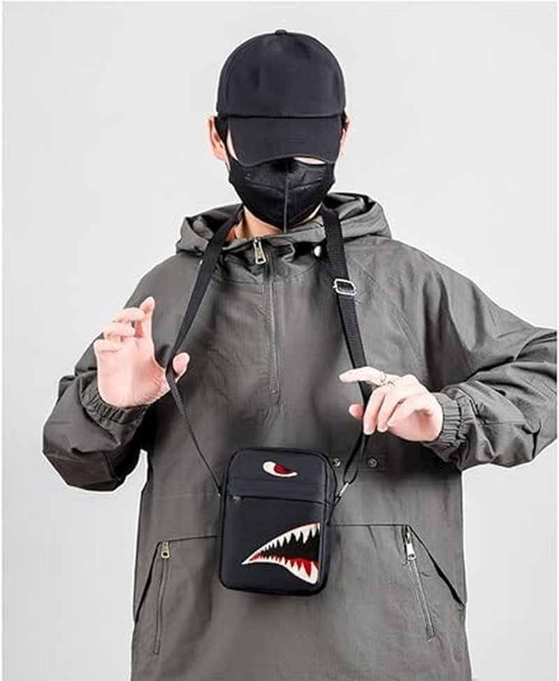 Bandolera Para Hombre Bolso De Hombro Mochila Viaje Cartera Mariconera Negro