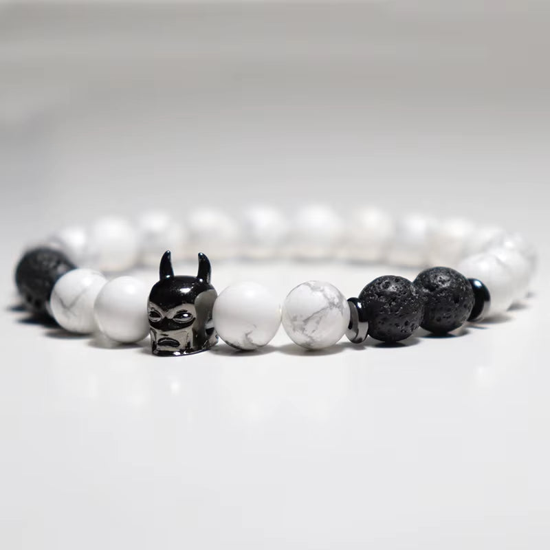 Trendy Bracelet Male Natural Volcanic Hematite Tiger Eye Braclets Zirconia Strand Braslet Men Accessories Pulseras Crown Braclet