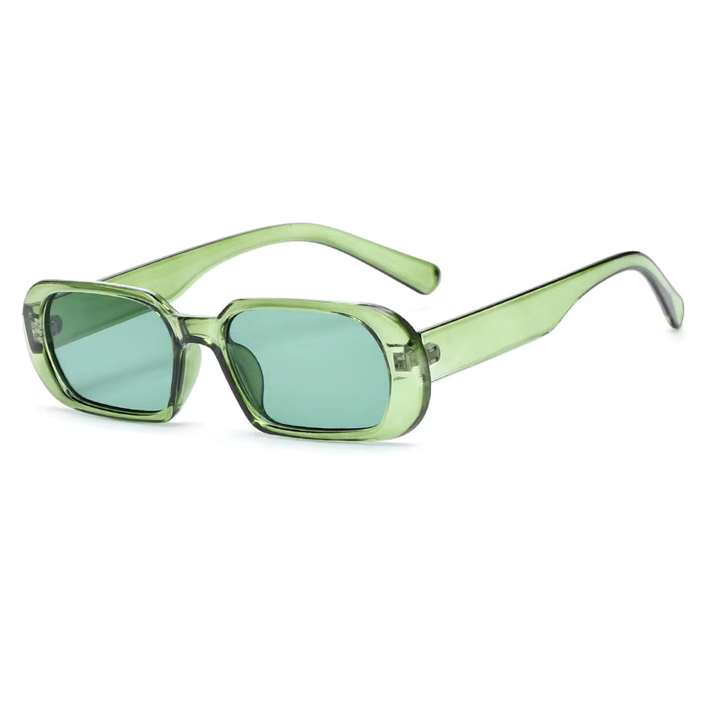 New Fashion Wide Frame Small Rectangle Sunglasses Female Shades Vintage Eyewear UV400 Candy Color Cycling Girls Boys Sun Glasses