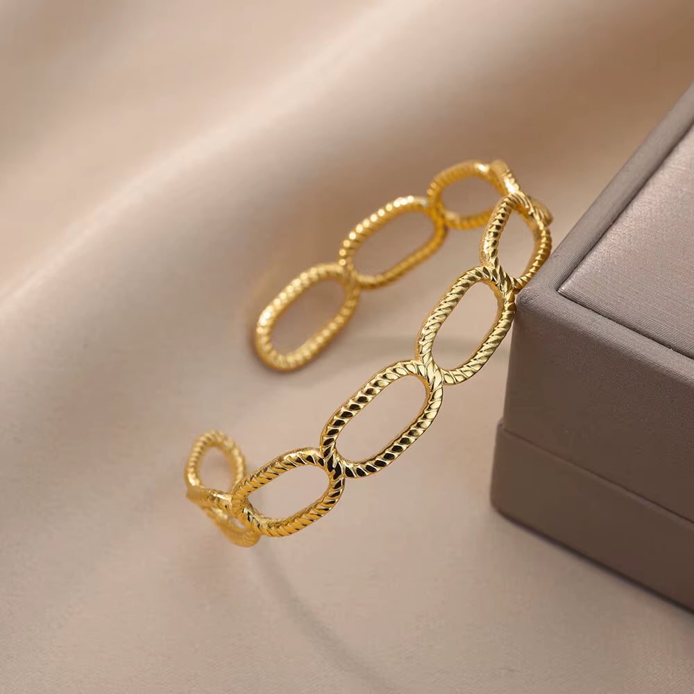 Vintage Snake Bangle Bracelet for Women Stainless Steel Snake Opening Bangle Animal Aesthetic Fashion Jewelry Pulseras Mujer