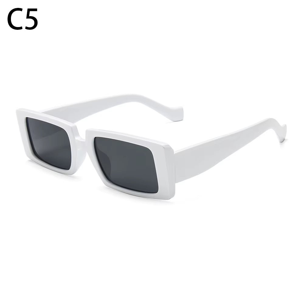 New Fashion Wide Frame Small Rectangle Sunglasses Female Shades Vintage Eyewear UV400 Candy Color Cycling Girls Boys Sun Glasses