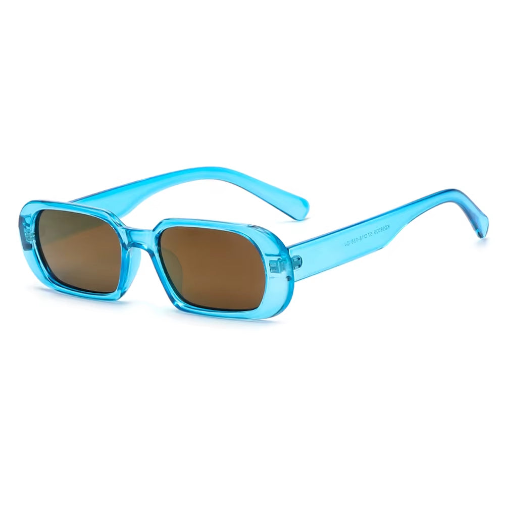 New Fashion Wide Frame Small Rectangle Sunglasses Female Shades Vintage Eyewear UV400 Candy Color Cycling Girls Boys Sun Glasses