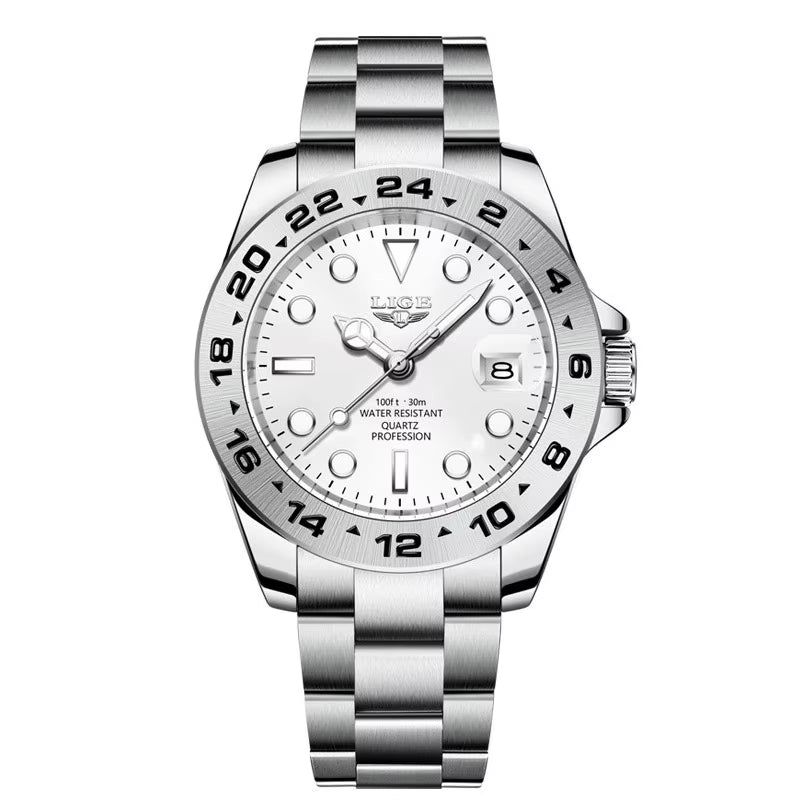 2024 Men Watch Stainless Steel Band Date Mens Clock Business Male Watches Waterproof Luxuries Man Wrist Watches for Men