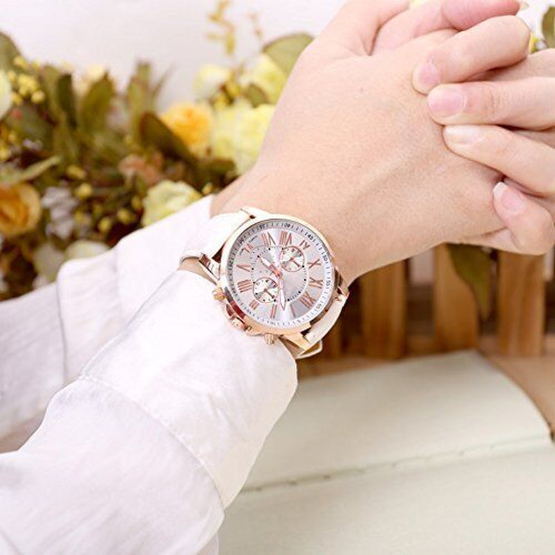 Reloj Analógico Para Mujer Con Correa De Cuero Reloj De Pulsera