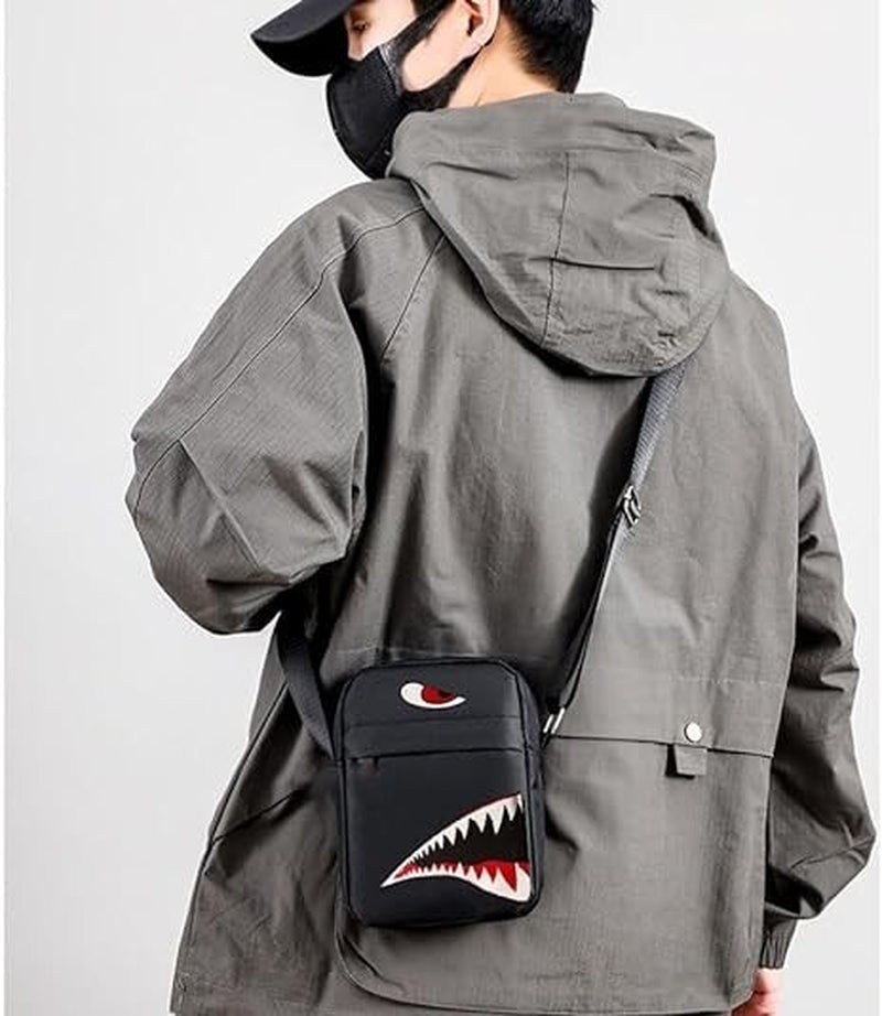 Bandolera Para Hombre Bolso De Hombro Mochila Viaje Cartera Mariconera Negro