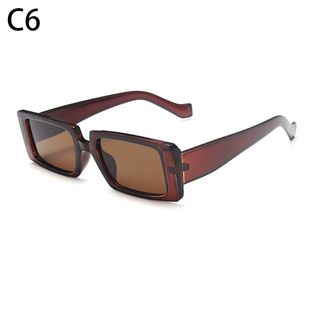 New Fashion Wide Frame Small Rectangle Sunglasses Female Shades Vintage Eyewear UV400 Candy Color Cycling Girls Boys Sun Glasses