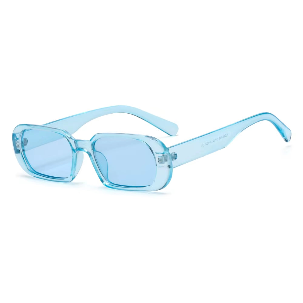 New Fashion Wide Frame Small Rectangle Sunglasses Female Shades Vintage Eyewear UV400 Candy Color Cycling Girls Boys Sun Glasses