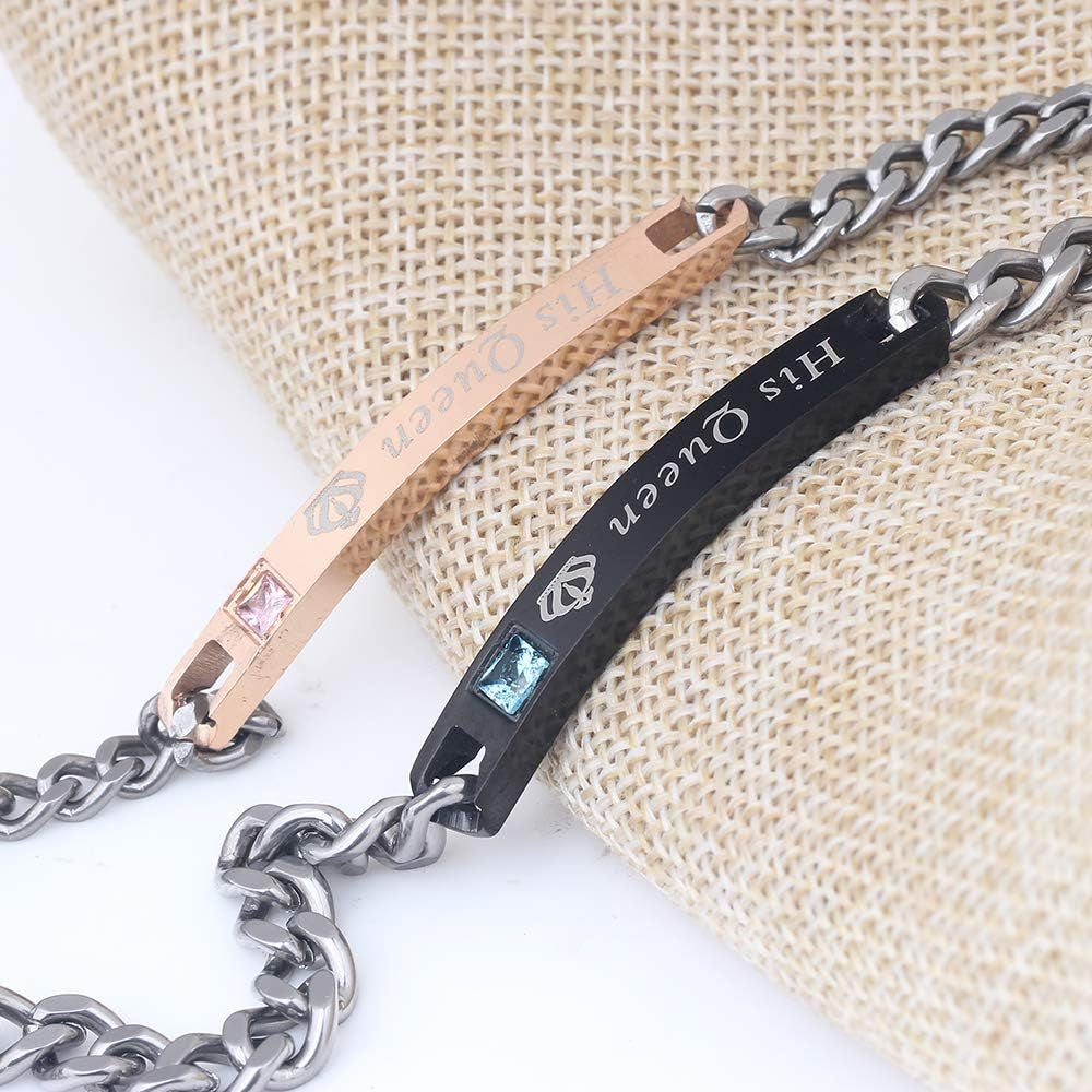 4Pcs Couple Necklaces Bracelets Matching Bracelets for Couples Jewelry Set for Women Trendy 2025