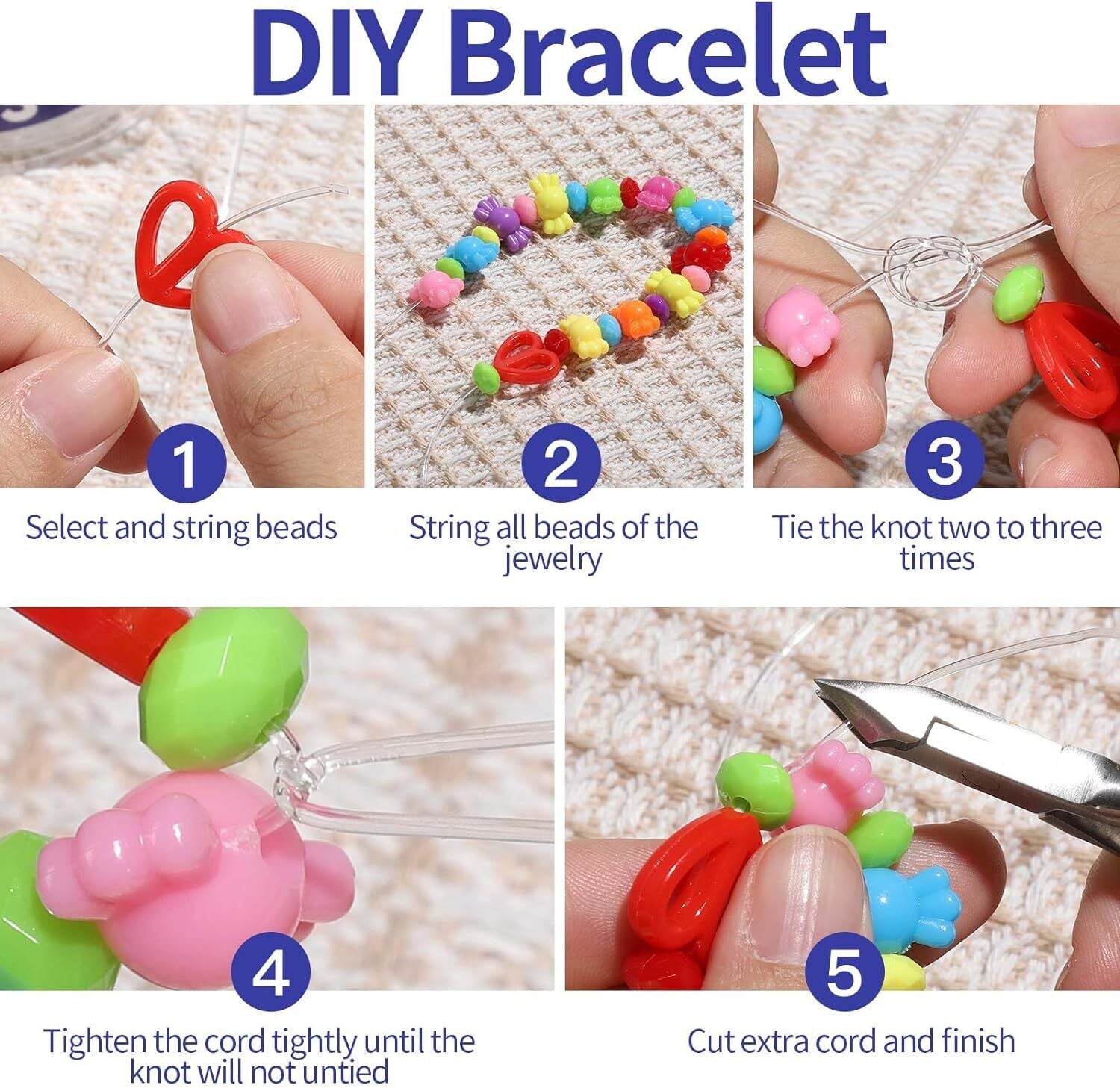 Cordon De Cuerda De Pulsera Elastica De 1 MM Cordon De Cuentas De Estiramiento