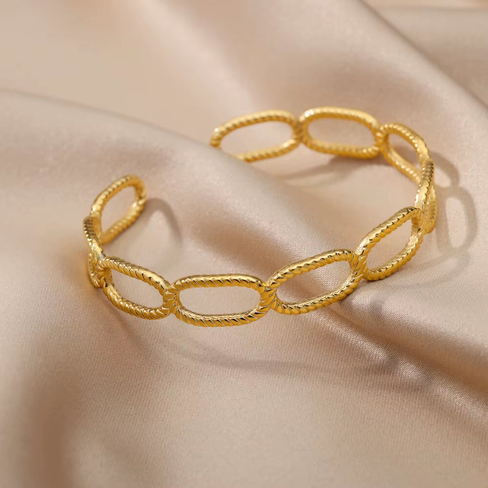 Vintage Snake Bangle Bracelet for Women Stainless Steel Snake Opening Bangle Animal Aesthetic Fashion Jewelry Pulseras Mujer