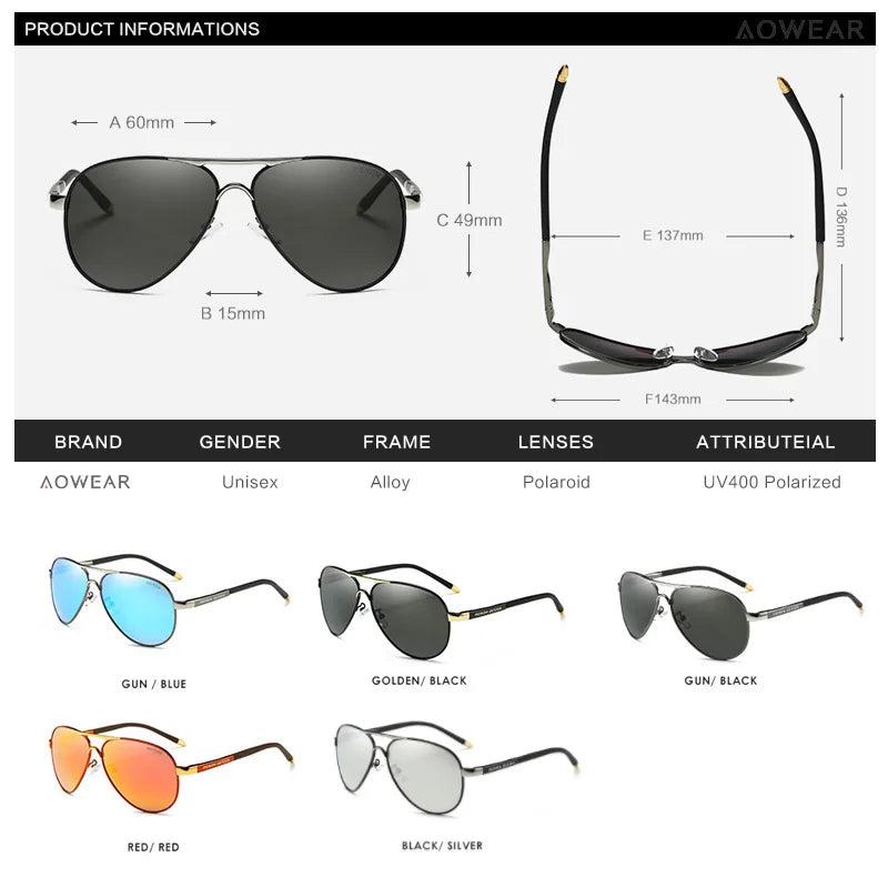 Aviation Polarized Sunglasses Men Driving Mirror Sun Glasses Male Brand Design Classic Pilot Eyewear Oculos Gafas De Sol