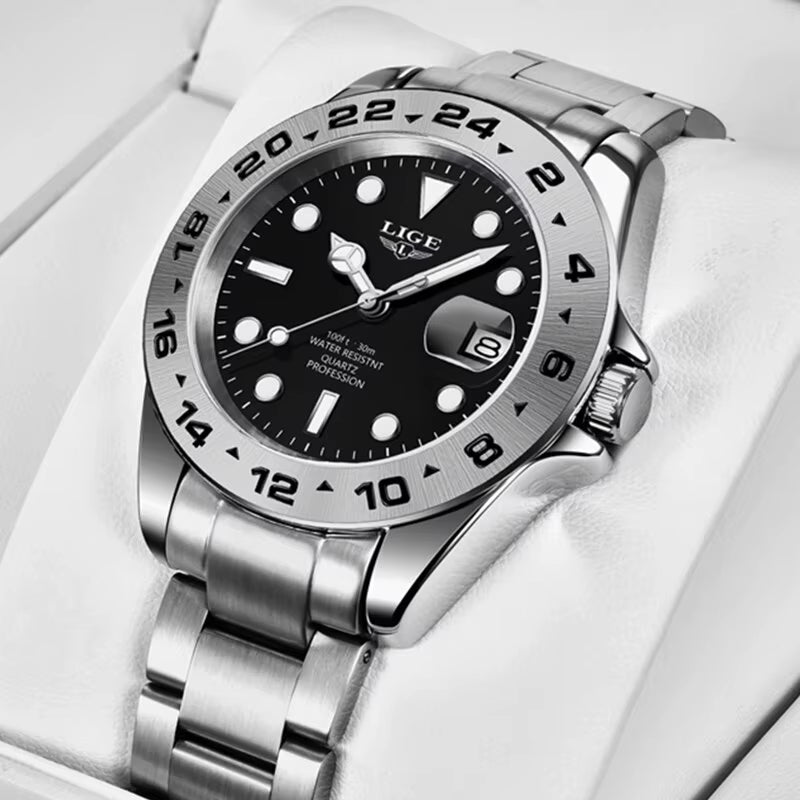 2024 Men Watch Stainless Steel Band Date Mens Clock Business Male Watches Waterproof Luxuries Man Wrist Watches for Men