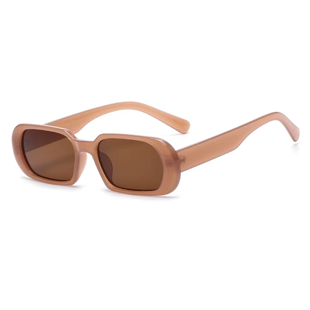 New Fashion Wide Frame Small Rectangle Sunglasses Female Shades Vintage Eyewear UV400 Candy Color Cycling Girls Boys Sun Glasses