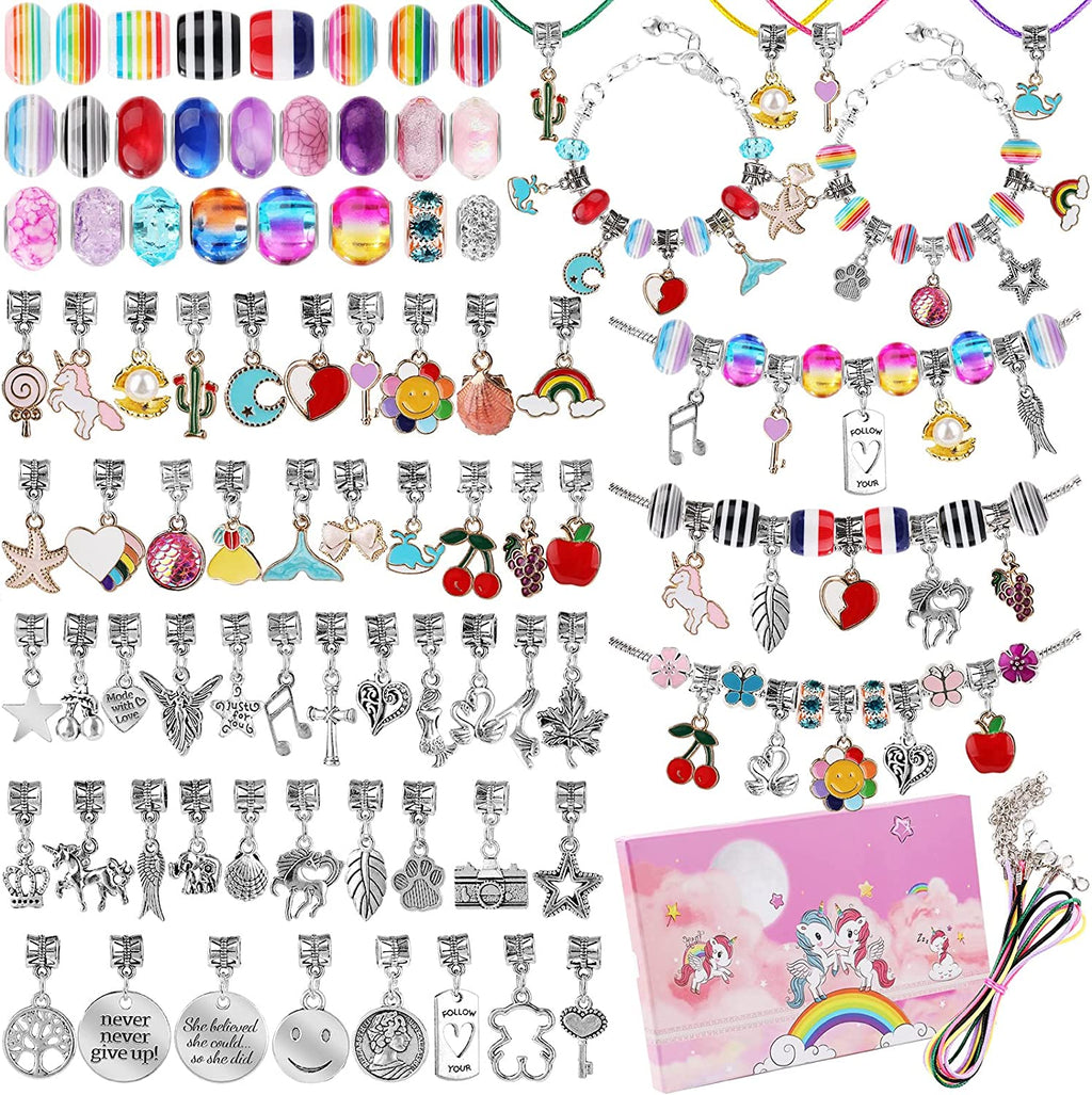 162 PCS Kit De Fabricacion Pulseras Abalorio Joyería Ninas Regalo Artístico DIY