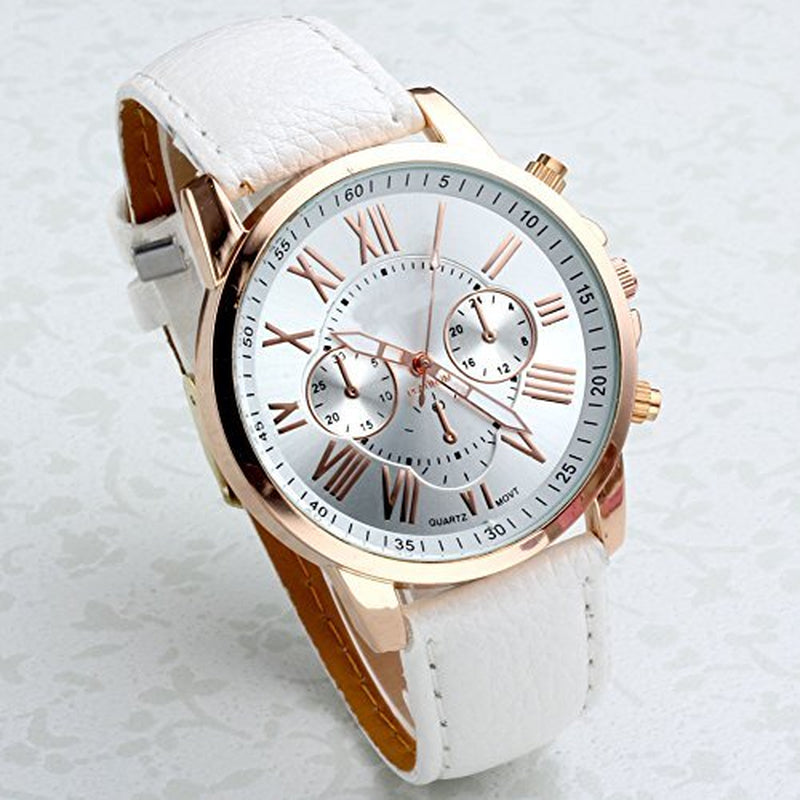 Reloj Analógico Para Mujer Con Correa De Cuero Reloj De Pulsera