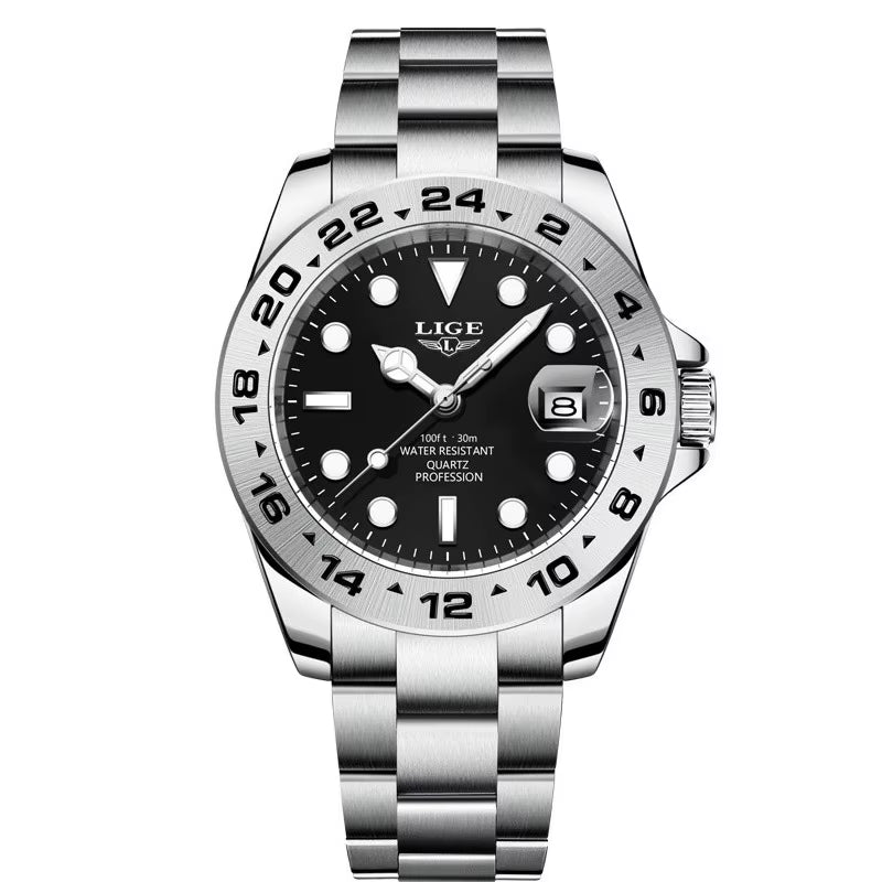 2024 Men Watch Stainless Steel Band Date Mens Clock Business Male Watches Waterproof Luxuries Man Wrist Watches for Men