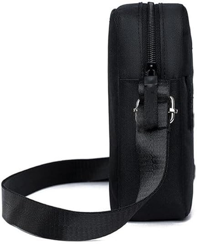 Bandolera Para Hombre Bolso De Hombro Mochila Viaje Cartera Mariconera Negro