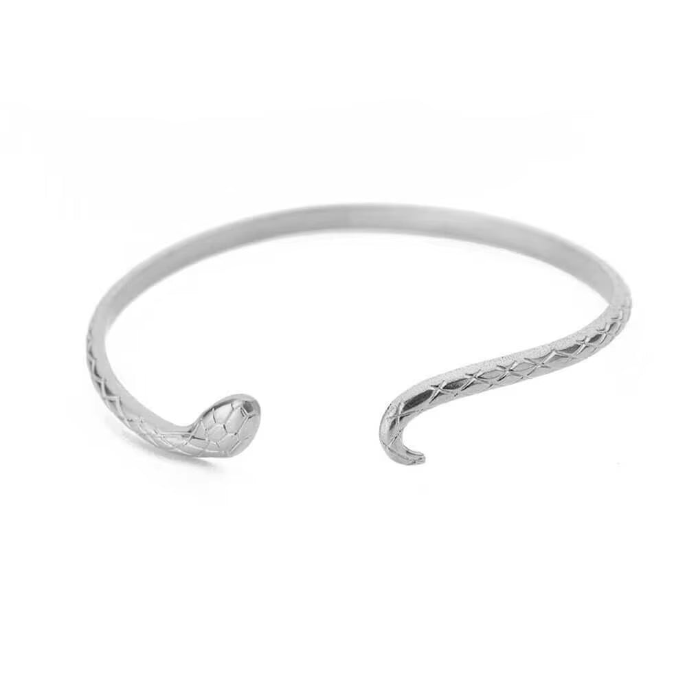 Vintage Snake Bangle Bracelet for Women Stainless Steel Snake Opening Bangle Animal Aesthetic Fashion Jewelry Pulseras Mujer