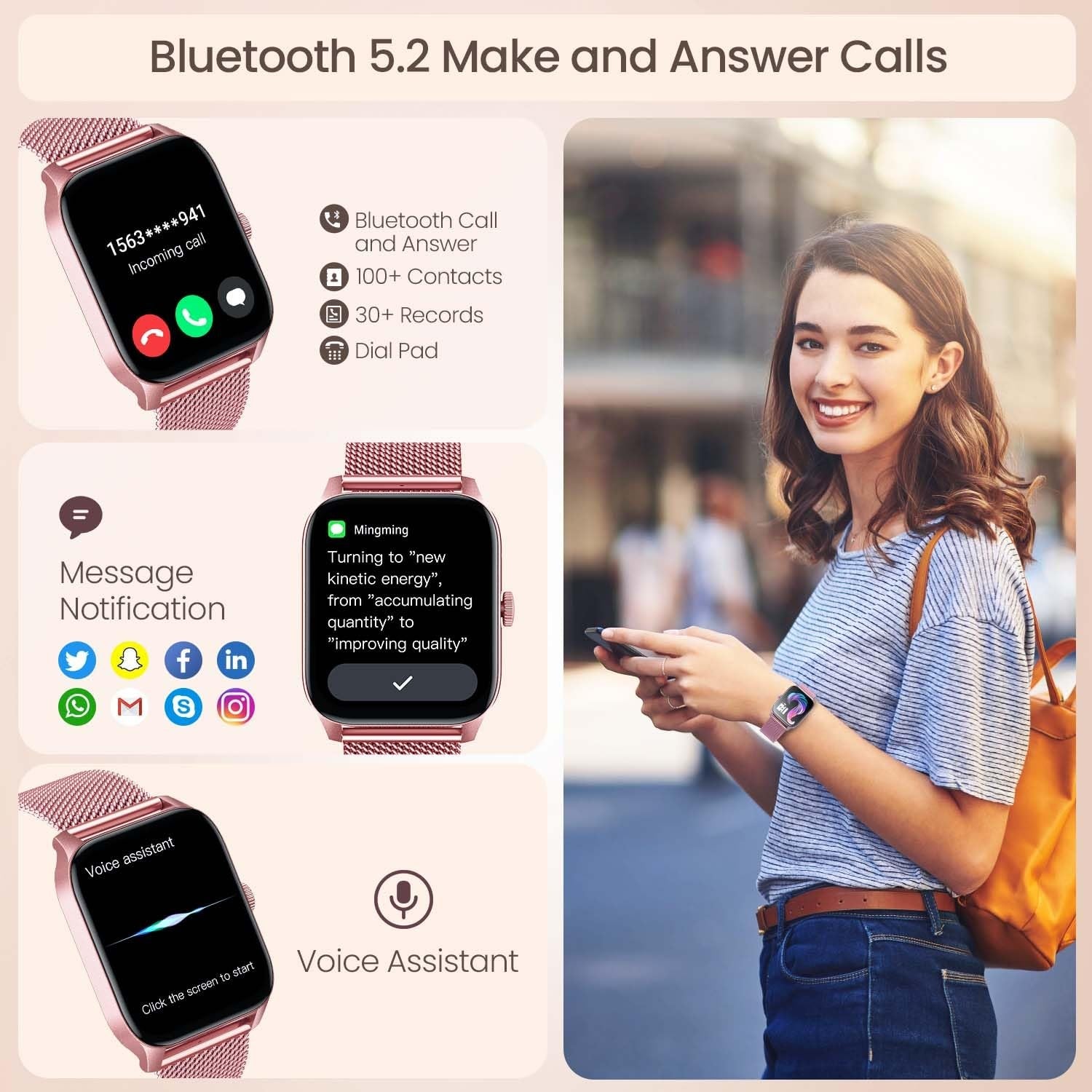 Relojes Inteligentes Para Mujeres Con Teléfonos Android E Ios