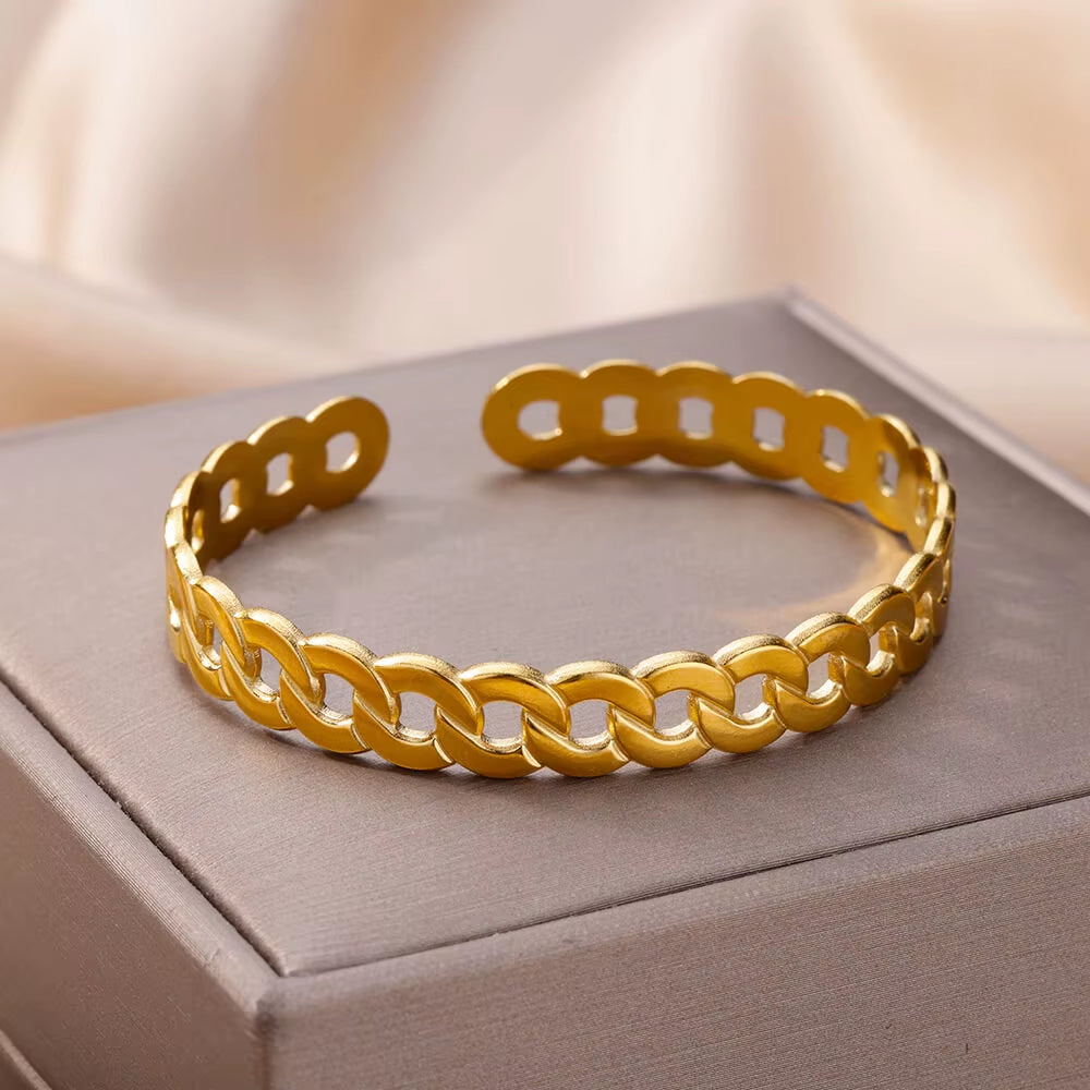 Vintage Snake Bangle Bracelet for Women Stainless Steel Snake Opening Bangle Animal Aesthetic Fashion Jewelry Pulseras Mujer